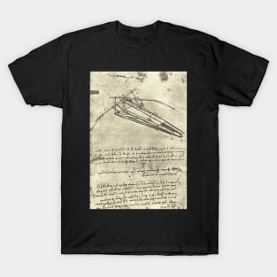 Flying machine, drawn by Leonardo Da Vinci, Circa 1488-9 T-Shirt